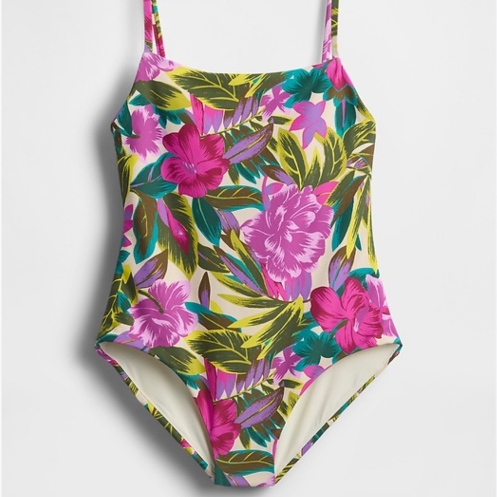 NWOT Gap L square neck floral one piece swimsuit